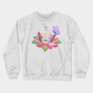 Insect Flower Tea Party Crewneck Sweatshirt